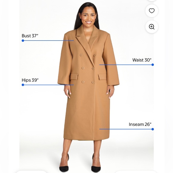Scoop Camel Double Breasted Long Tailored Coat - Size M - NWT - Picture 16 of 16